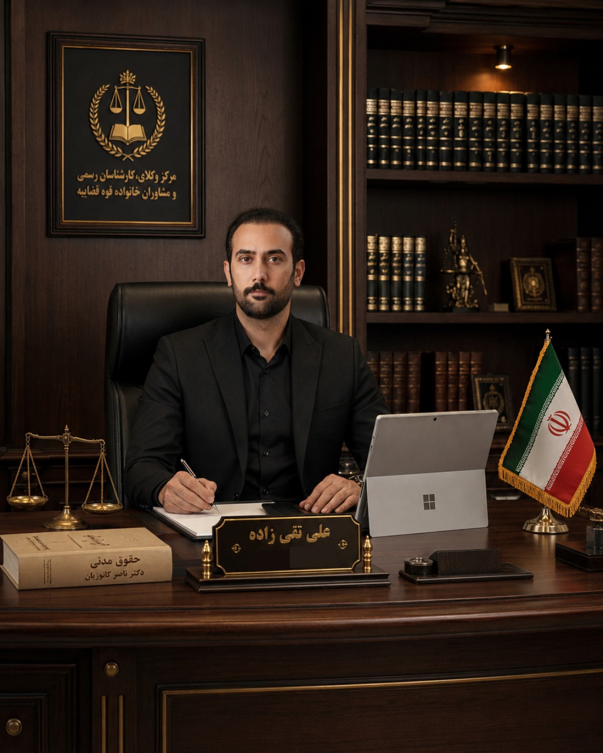 علی تقی زاده در دفتر کار
